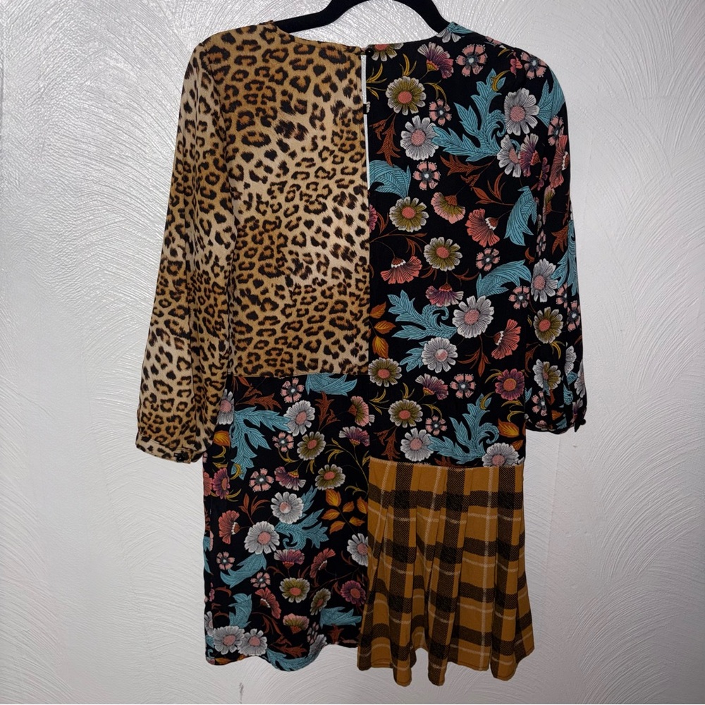 Uncle Frank Floral and Leopard Patchwork Dress Si… - image 2